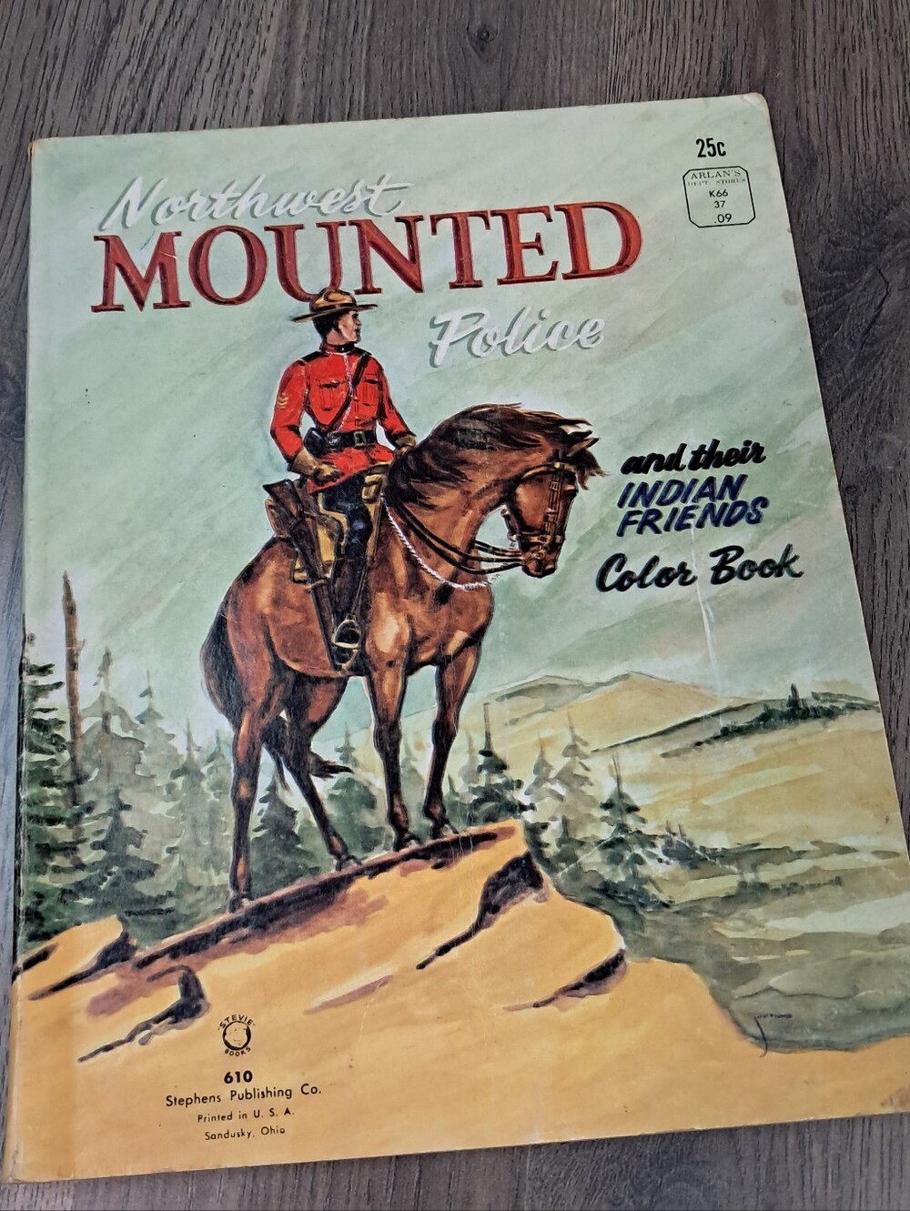 1965 Stephens Publishing Co. Northwest Mounted Police Coloring Book